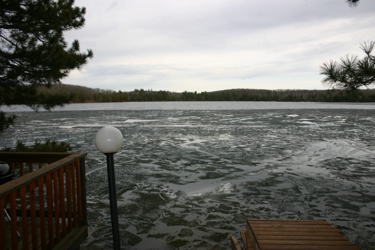 Over half of the lake is free of ice.