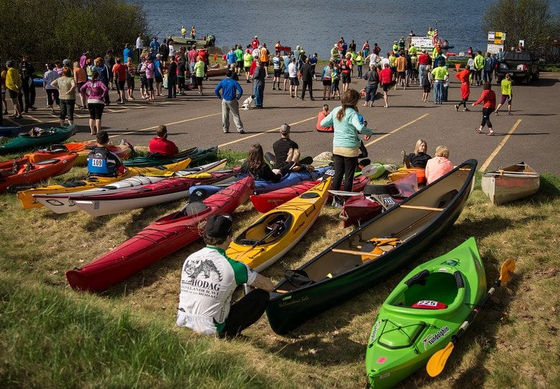 The start of the race at the boat landing at Boulder Lake.