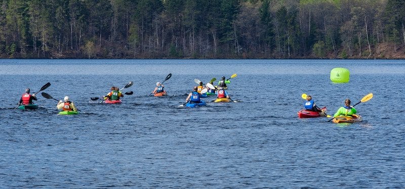 The paddle portion of the race took place on Boulder Lake and headed to Camp Manitowish.